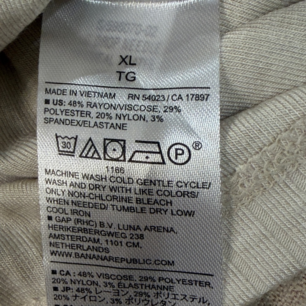 Banana Republic Oatmeal Heather Drop Needle Top/NWT/XL - Picture 9 of 12